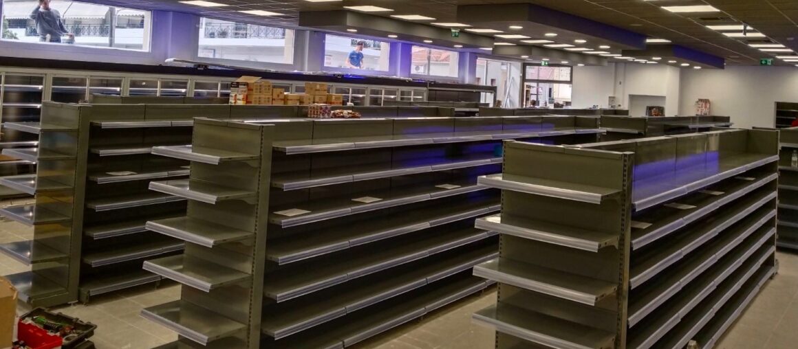 Installation of shelving equipment- Market In Kalabaka
